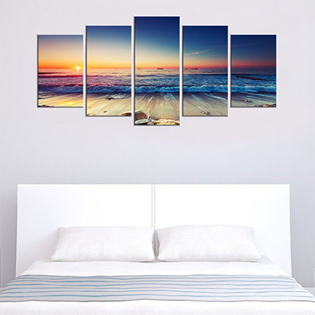 Beach Sunset Canvas Wall Art Painting Framed Print Large Hang Modern Home Decor